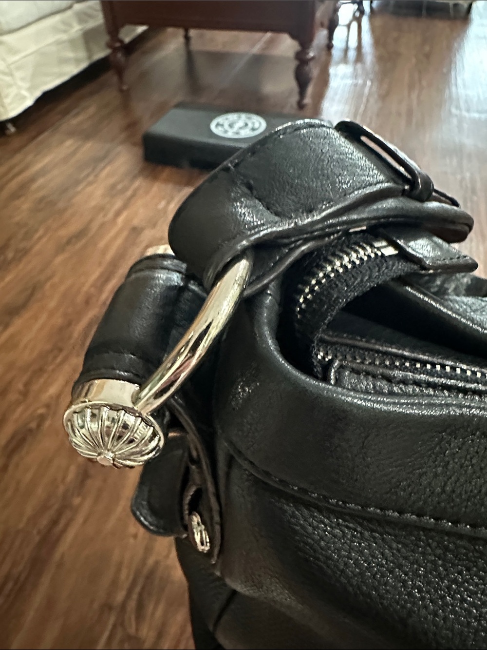 b. makowsky Black Pebbled Leather Hobo Bag - Picture 3 of 9